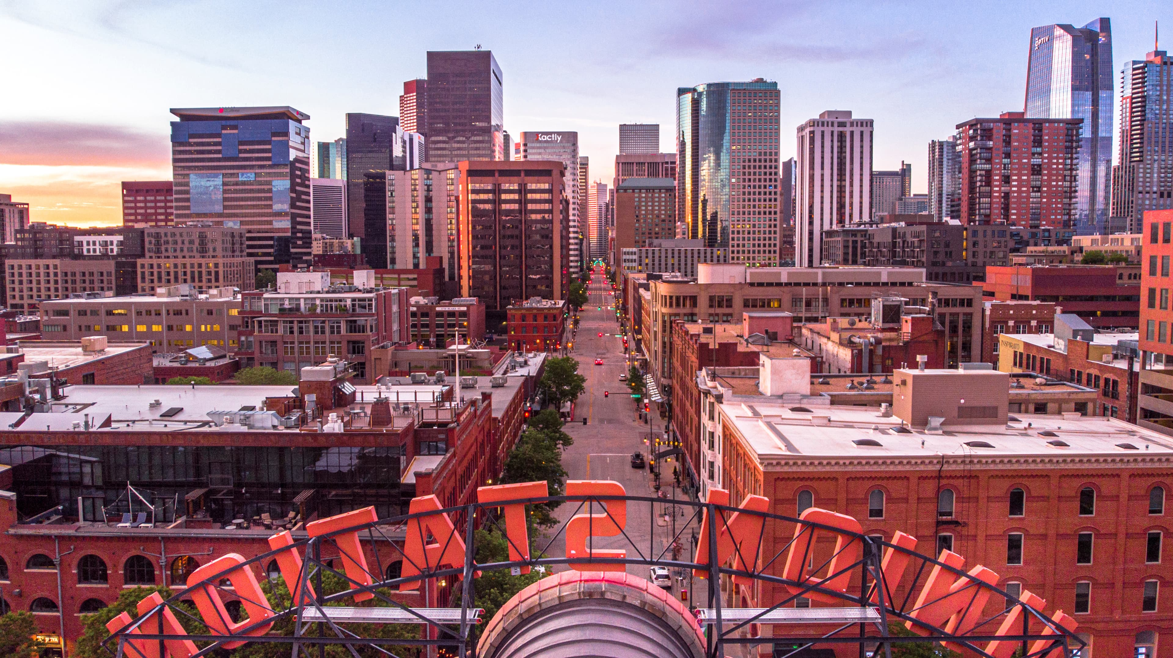 Denver Colorado skyline at sunset - NuBilt Restoration and Construction